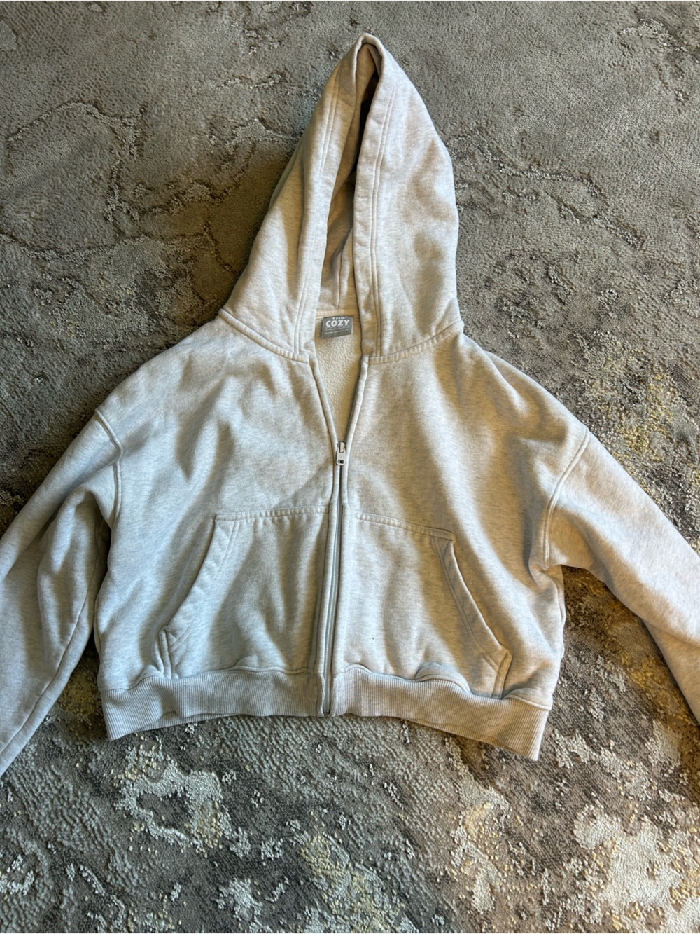 TNA Light Gray Cozy Zip-Up Hoodie